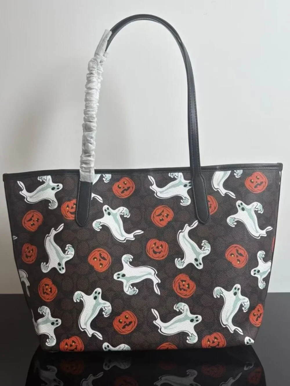 Coach Halloween Limited Edition Ghost Pumpkin Signature Tote Bag